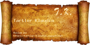 Tartler Klaudia névjegykártya